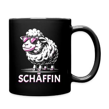 Chef Chefin Schaf Geschenk Schäfin Spruch - Tasse einfarbig - Schwarz - Rechts