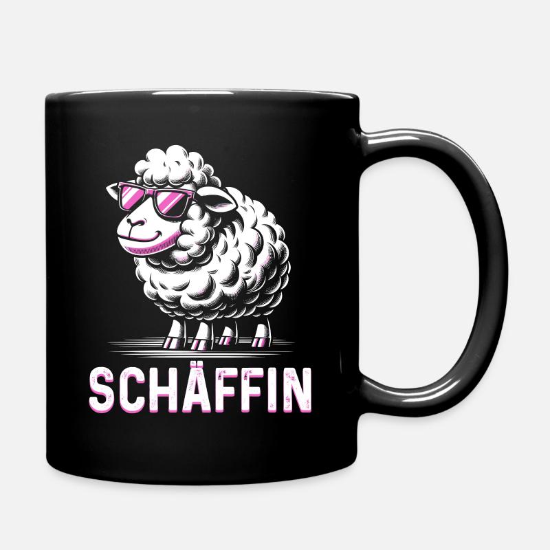Chef Chefin Schaf Geschenk Schäfin Spruch - Tasse einfarbig - Schwarz