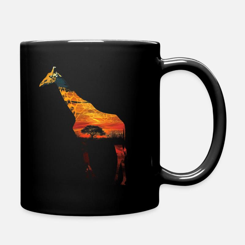 Giraffe Africa Animal Gift - Full Colour Mug - black