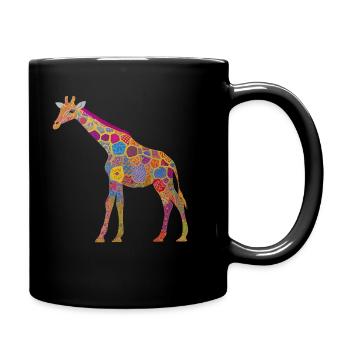 Colorful Giraffe Animal Pattern Kids Gift - Full Colour Mug - black - Right