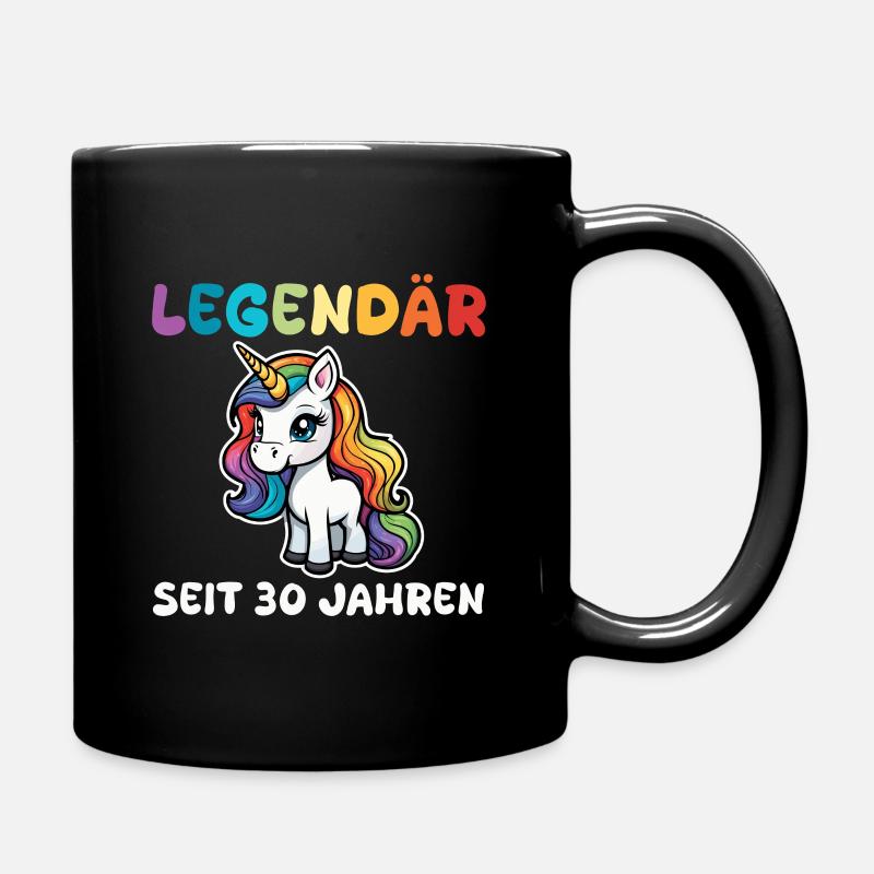 Legendär Seit 30 Jahren Einhorn - Tasse einfarbig - Schwarz