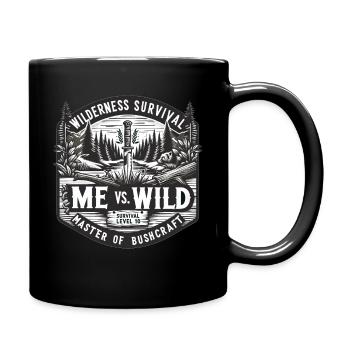 Überleben und Bushcraft-Abenteuer in der Wildnis - Tasse einfarbig - Schwarz - Rechts