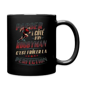 Rugby - Rugbyman Rouge et Noir - Mug uni - noir - Droite