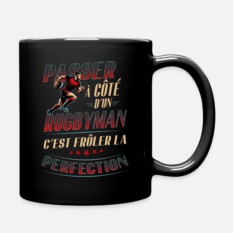Rugby - Rugbyman Rouge et Noir - Mug uni - noir