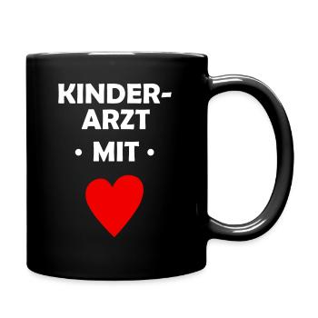 Kinderarzt mit Herz - Arzt - Krankenhaus - Doktor - Tasse einfarbig - Schwarz - Rechts