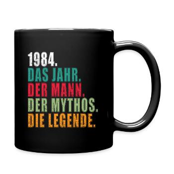 1984 Mann Mythos Legende - Tasse einfarbig - Schwarz - Rechts
