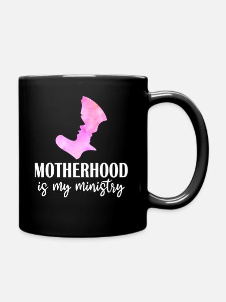Mutterschaft ist mein Dienst - Tasse einfarbig - Schwarz