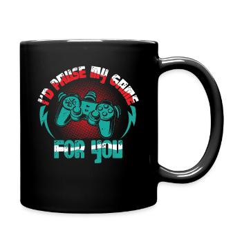 I'd Pause My Game For You Valentine's Day Boy Girl - Full Colour Mug - black - Right