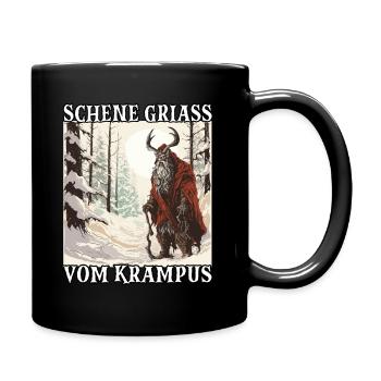 Der Krampus Kommt | Kramperl | Krampus Kostüm - Tasse einfarbig - Schwarz - Rechts