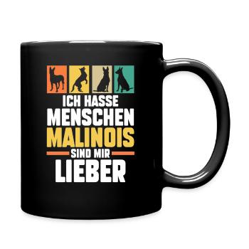 Belgischer Schäferhund Hund Malinois - Tasse einfarbig - Schwarz - Rechts