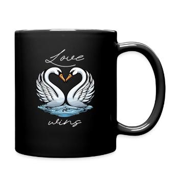 L’amour gagne - Cygnes Saint-Valentin - Mug uni - noir - Droite