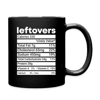 No Waste - Food Leftovers Nutritional Values Check! - Full Colour Mug - black - Right