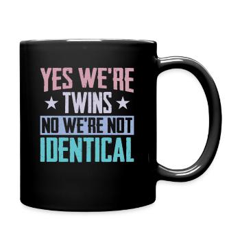 Oui, nous sommes jumeaux, non, nous ne sommes pas identiques - Mug uni - noir - Droite
