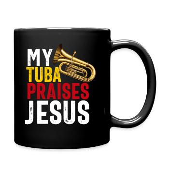 Joueur de tuba hommes femmes fanfare tubiste en laiton - Mug uni - noir - Droite