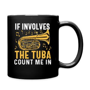 Joueur de tuba hommes femmes fanfare tubiste en laiton - Mug uni - noir - Droite