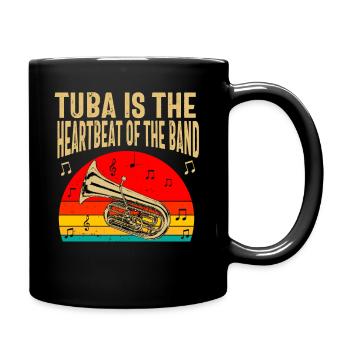 Joueur de tuba hommes femmes fanfare tubiste en laiton - Mug uni - noir - Droite