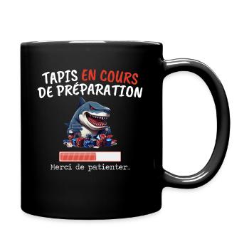 Tapis En Cours Poker Humour Joueur Requin Jeton - Mug uni - noir - Droite