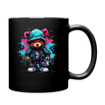 Graffiti Bear - Tasse einfarbig - Schwarz - Rechts