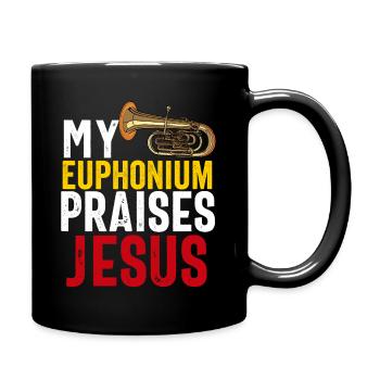 Funny Euphonium Player For Men Women Euphonist - Full Colour Mug - black - Right