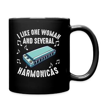 Harmonica Player For Men Women Funny Harmonicist - Full Colour Mug - black - Right