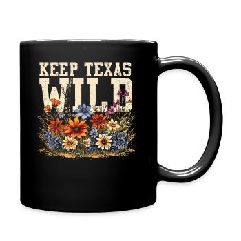 Champs de fleurs sauvages Fleurs sauvages Bluebonnet - Mug uni - noir - Droite