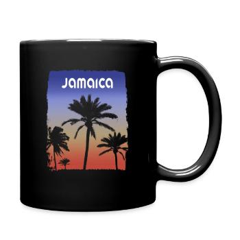 Jamaïque coucher de soleil vacances Souvenir palmier - Mug uni - noir - Droite