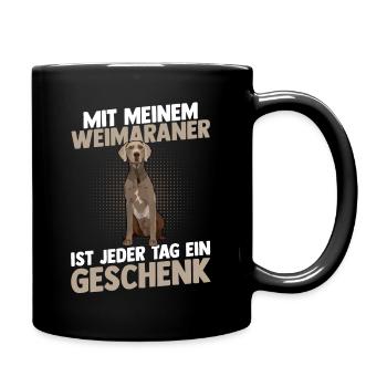 Hund Weimaraner - Tasse einfarbig - Schwarz - Rechts