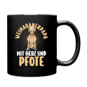 Hund Hundepapa Vater Weimaranerpapa Weimaraner - Tasse einfarbig - Schwarz - Rechts