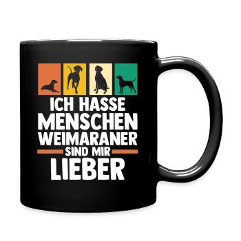 Hund Weimaraner - Tasse einfarbig - Schwarz - Rechts