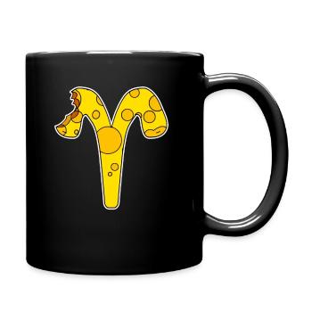 Sternzeichen Widder Symbol - Tasse einfarbig - Schwarz - Rechts