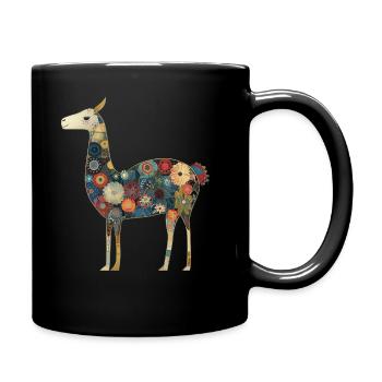 Lama Alpaka Vintage Geschenk - Tasse einfarbig - Schwarz - Rechts