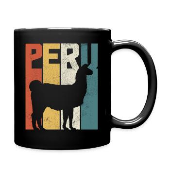 Peru Lama Alpaka Vintage Geschenk - Tasse einfarbig - Schwarz - Rechts