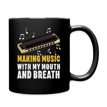 Harmonica Player For Men Women Funny Harmonicist - Full Colour Mug - black - Right