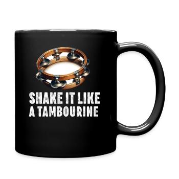 Tamburin für Männer Frauen Lustiger Tamburinspieler - Tasse einfarbig - Schwarz - Rechts