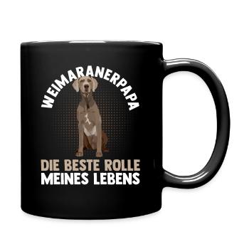 Hund Hundepapa Vater Weimaranerpapa Weimaraner - Tasse einfarbig - Schwarz - Rechts