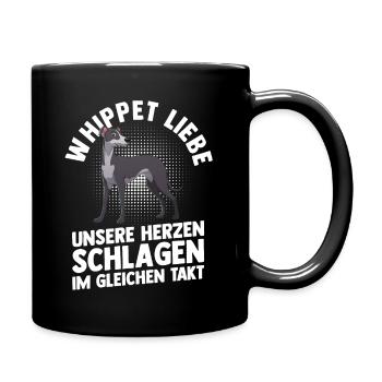 Hund Whippet - Tasse einfarbig - Schwarz - Rechts
