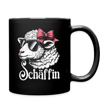 Chef Chefin Schaf Geschenk Schäfin Spruch - Tasse einfarbig - Schwarz - Rechts