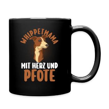 Hund Whippet - Tasse einfarbig - Schwarz - Rechts