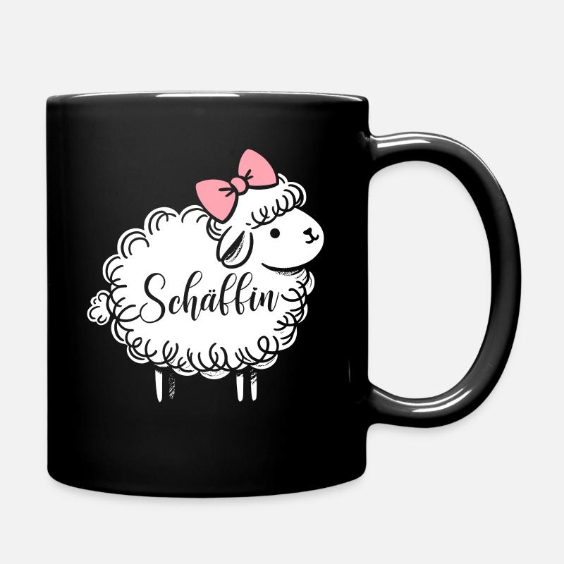 Chef Chefin Schaf Geschenk Schäfin Spruch - Tasse einfarbig - Schwarz