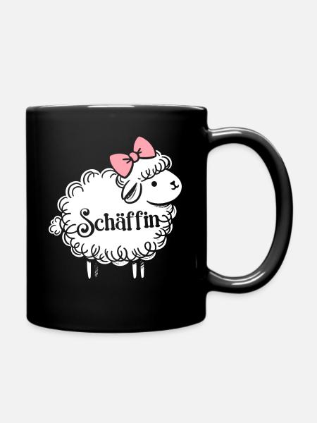 Chef Chefin Schaf Geschenk Schäfin Spruch - Tasse einfarbig - Schwarz
