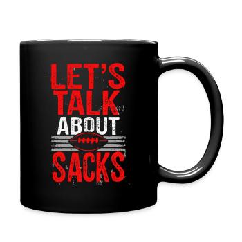 Parlons de Sacks Dicton de football drôle - Mug uni - noir - Droite