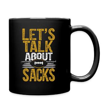 American Football Let`s Talk About Sacks - Tasse einfarbig - Schwarz - Rechts