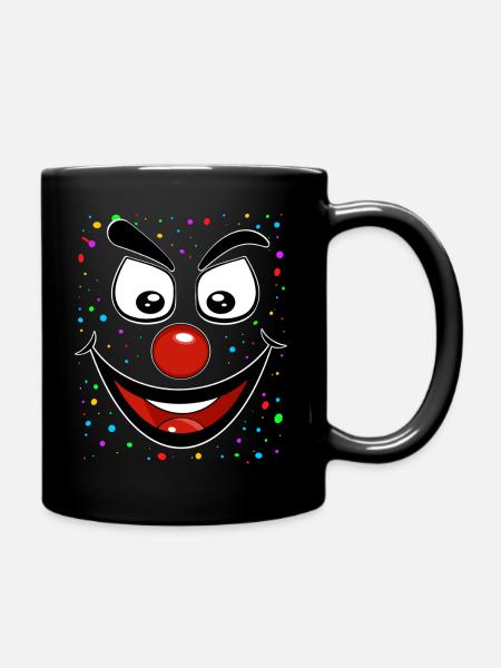 Clown Face Confetti - Full Colour Mug - black