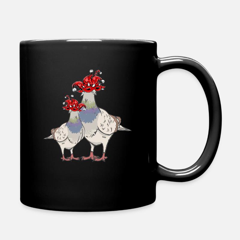 Karneval Tauben - Tasse einfarbig - Schwarz