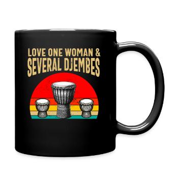 Djembe For Africa Drum Player Jembe Music Men Dad - Full Colour Mug - black - Right