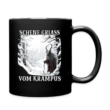 Krampus Maske Krampus Kostüm Kramperl Böser - Tasse einfarbig - Schwarz - Rechts