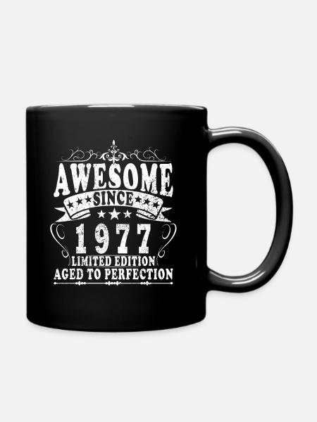 Vintage 1977 Geburtstag Retro Jahrgang Geschenk - Ensfarvet krus - sort