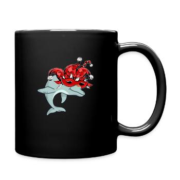 Karneval Wal - Tasse einfarbig - Schwarz - Rechts