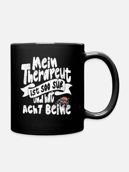 Lustiger Spruch Springspinnen Halter mit Humor - Tasse einfarbig - Schwarz