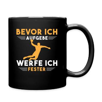 Handball Kinder Geschenke Handballer Zubehör - Tasse einfarbig - Schwarz - Rechts